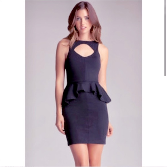 knee length dresses for ladies VINTAGE 1940s BLACK PEPLUM DRESS
